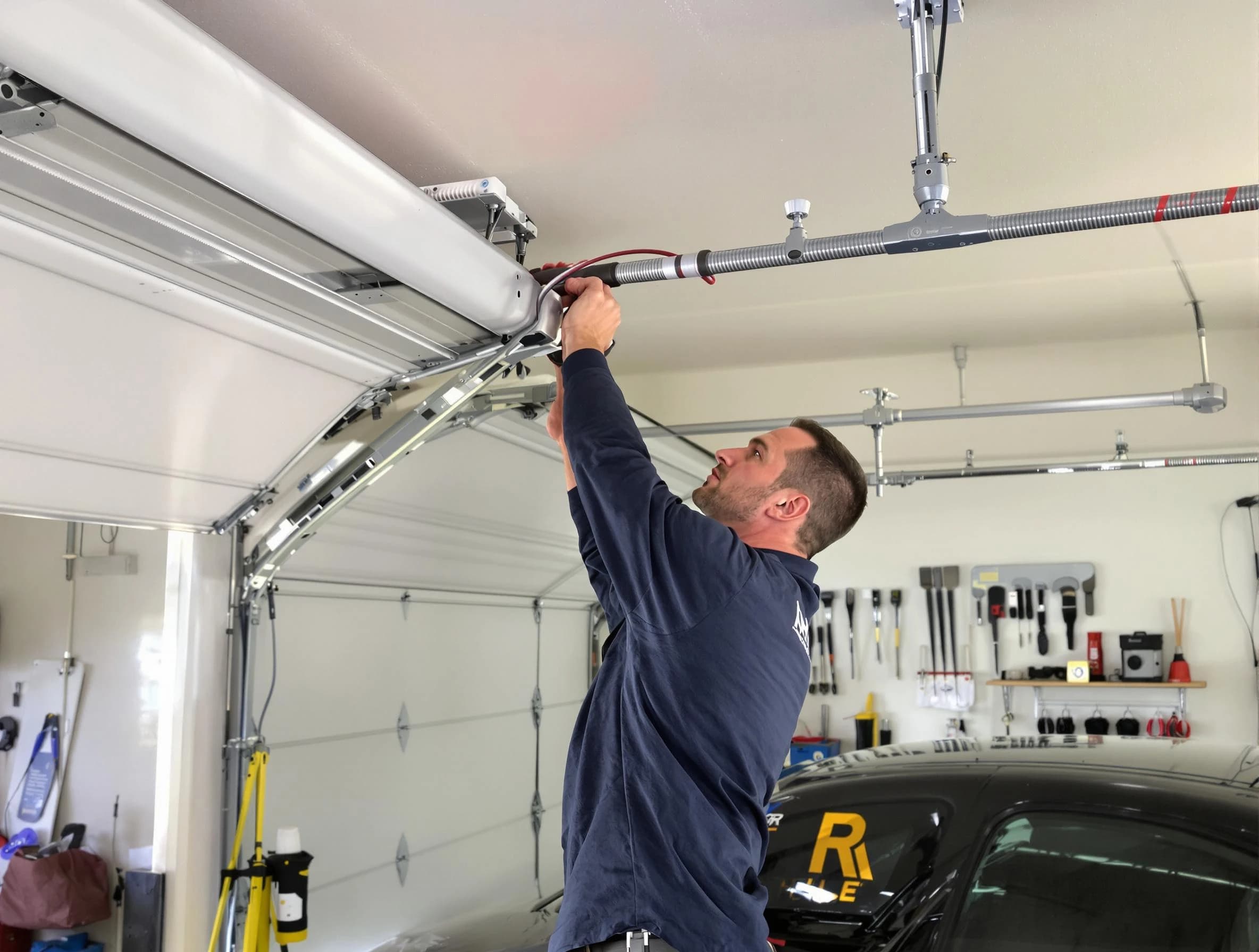 Bayonne Garage Door Repair technician performing garage door cable repair in Bayonne