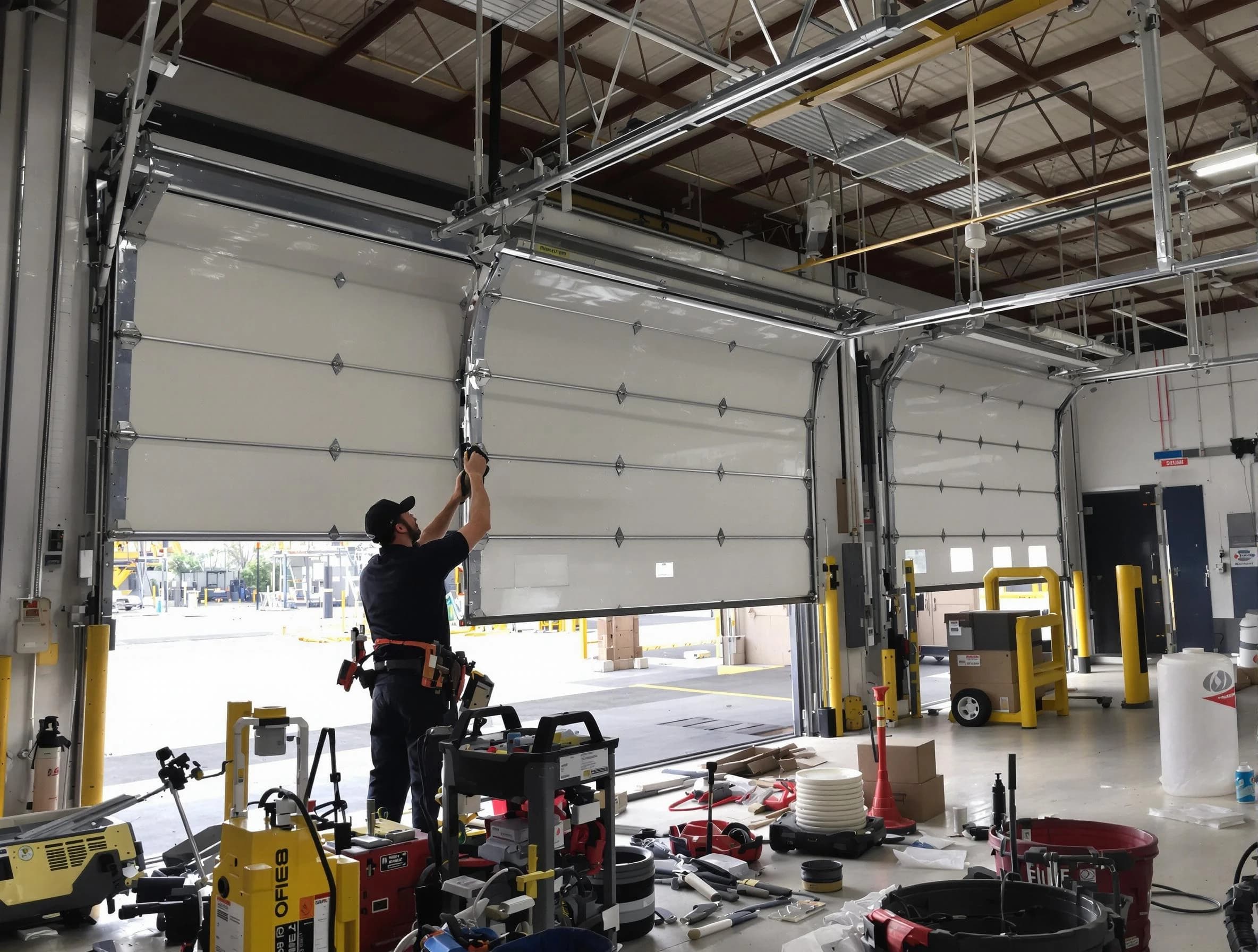 Bayonne Garage Door Repair technician performing commercial garage door repair in Bayonne