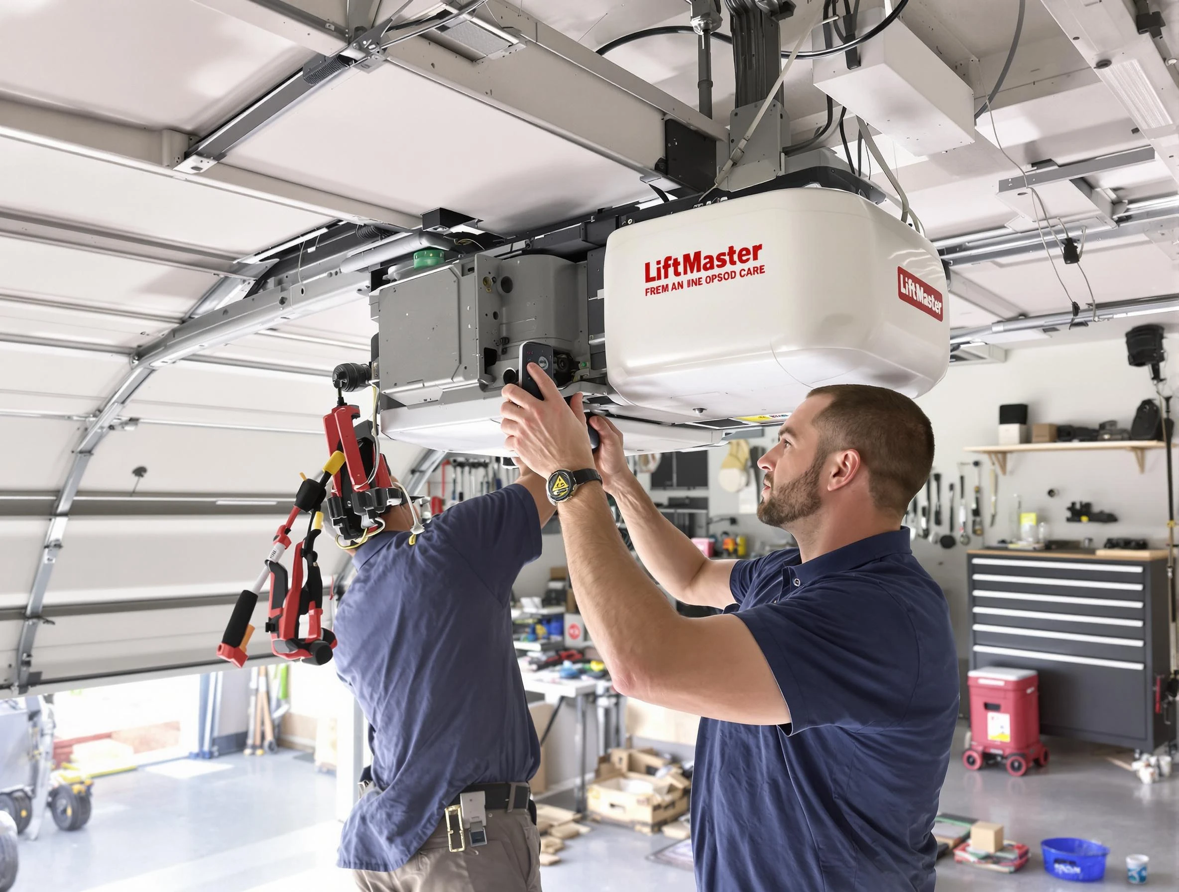 Bayonne Garage Door Repair technician performing advanced diagnostics on garage opener in Bayonne